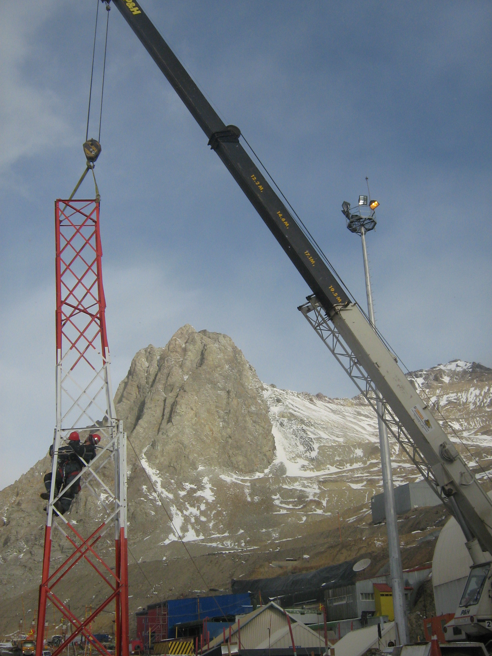 montaje antena en nieve